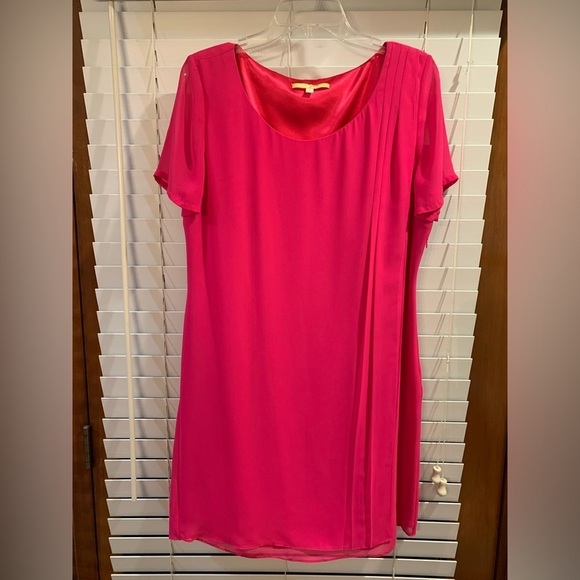 GIANNI BINI HOT PINK AINE Blouson DRESS- SIZE L - Picture 1 of 6
